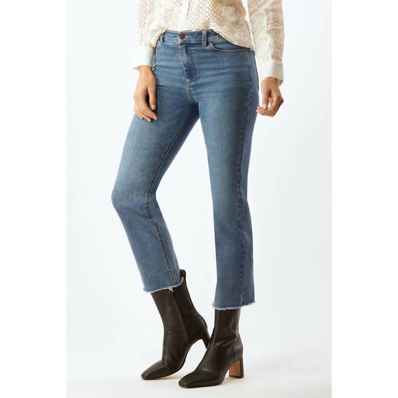 As Is Denim & Co. Petite Black Straight Leg Cropped Jean